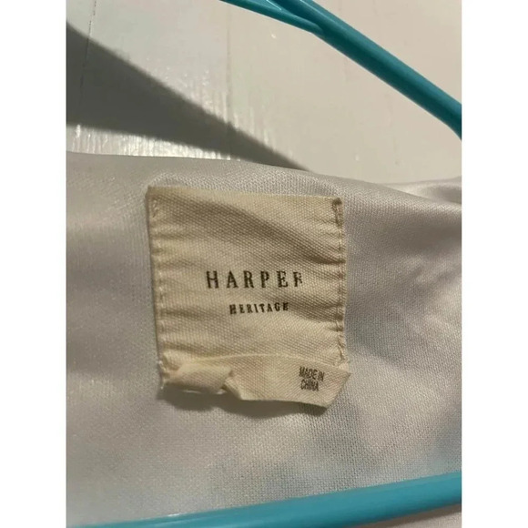 Harper Heritage Women’s Size Medium White Floral Dress - Picture 4 of 9